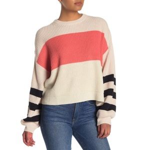 Sanctuary Playful Stripe Shaker Stitch Sweater Lg